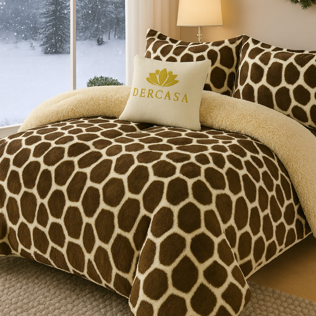 Lenjerie de Pat Cocolino cu Blăniță Sherpa – Set 4 Piese, cod: SHPA14