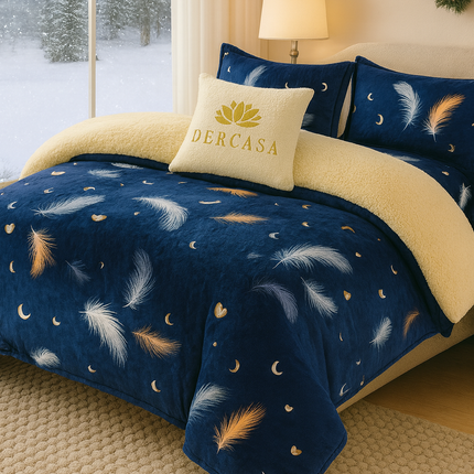 Lenjerie de Pat Cocolino cu Blăniță Sherpa – Set 4 Piese, cod: SHPA16