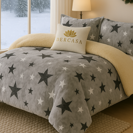 Lenjerie de Pat Cocolino cu Blăniță Sherpa – Set 4 Piese, cod: SHPA17