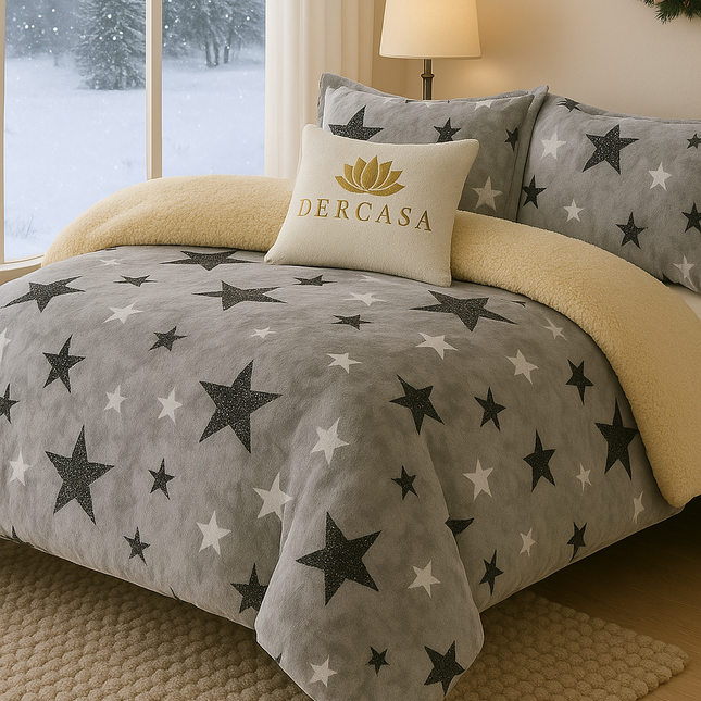 Lenjerie de Pat Cocolino cu Blăniță Sherpa – Set 4 Piese, cod: SHPA17