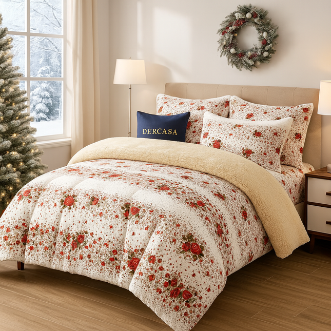 Lenjerie de Pat Cocolino cu Blăniță Sherpa – Set 4 Piese, cod: SHPA19