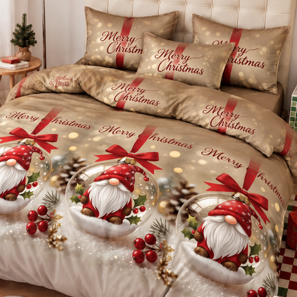 Lenjerie de Pat Premium Crăciun, 6 Piese – Colecția Christmas Magic, Cod: XMS4