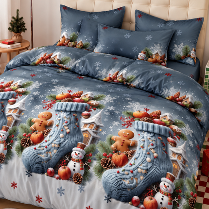 Lenjerie de Pat Premium Crăciun, 6 Piese – Colecția Christmas Magic, Cod: XMS3