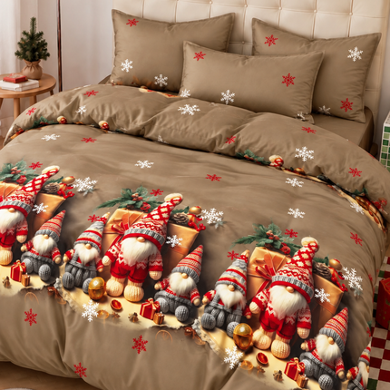Lenjerie de Pat Premium Crăciun, 6 Piese – Colecția Christmas Magic, Cod: XMS1