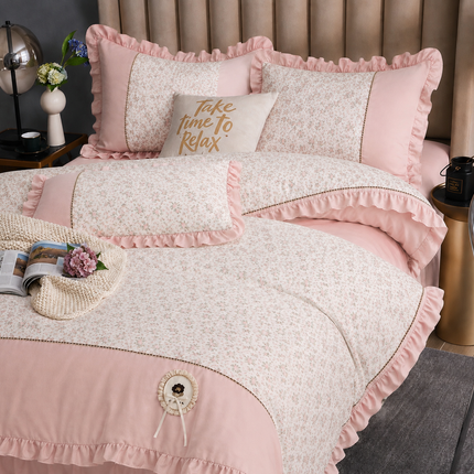Lenjerie DELUXE din Bumbac Soft Touch cu volănașe Cod: FB92