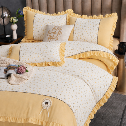 Lenjerie DELUXE din Bumbac Soft Touch cu volănașe Cod: FB88