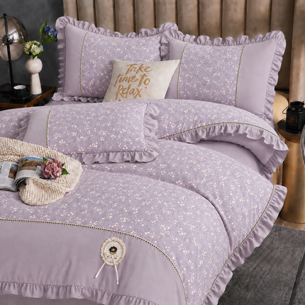 Lenjerie DELUXE din Bumbac Soft Touch cu volănașe Cod: FB80