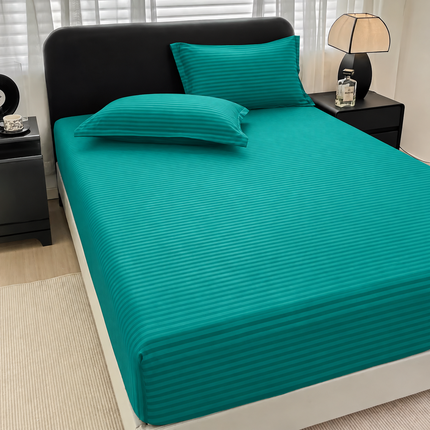Husă de pat cu elastic tip Damasc + 2 Fețe de Pernă, 140x200 cm, Cod: DRM501