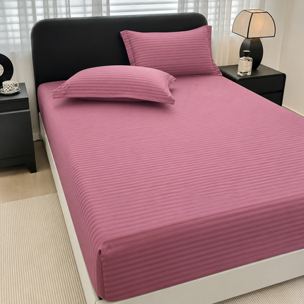 Husă de pat cu elastic tip Damasc + 2 Fețe de Pernă, 140x200 cm, Cod: DRM502
