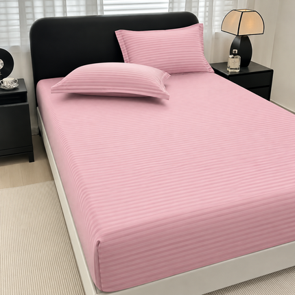 Husă de pat cu elastic tip Damasc + 2 Fețe de Pernă, 140x200 cm, Cod: DRM504