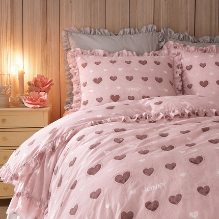 Lenjerie DELUXE din Bumbac fin cu volănașe, 6 piese, Cod: FBP31