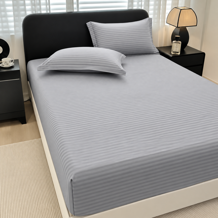 Husă de pat cu elastic tip Damasc + 2 Fețe de Pernă, 160x200 cm, Cod: DRM611