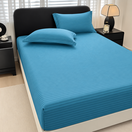 Husă de pat cu elastic tip Damasc + 2 Fețe de Pernă, 140x200 cm, Cod: DRM508