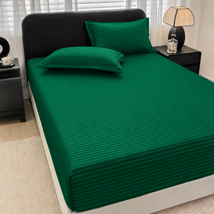 Husă de pat cu elastic tip Damasc + 2 Fețe de Pernă, 140x200 cm, Cod: DRM512