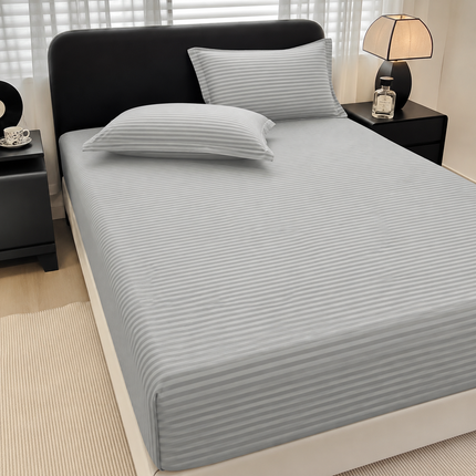 Husă de pat cu elastic tip Damasc + 2 Fețe de Pernă, 140x200 cm, Cod: DRM514