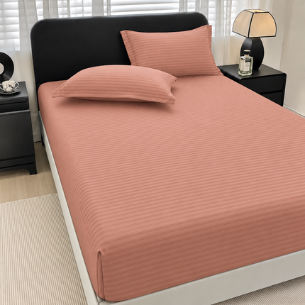 Husă de pat cu elastic tip Damasc + 2 Fețe de Pernă, 160x200 cm, Cod: DRM601