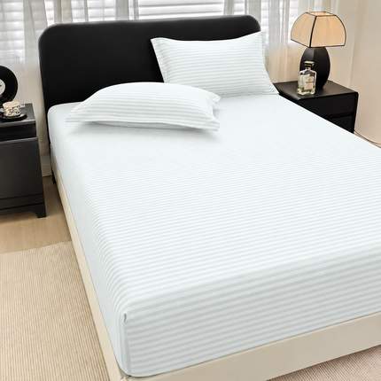 Husă de pat cu elastic tip Damasc + 2 Fețe de Pernă, 140x200 cm, Cod: DRM515