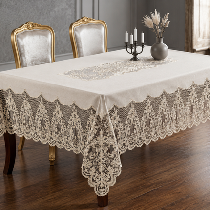 Față de masă tip in cu broderie – 160x220 cm – Eleganță și Protecție desăvârșită, Cod: FMPS20