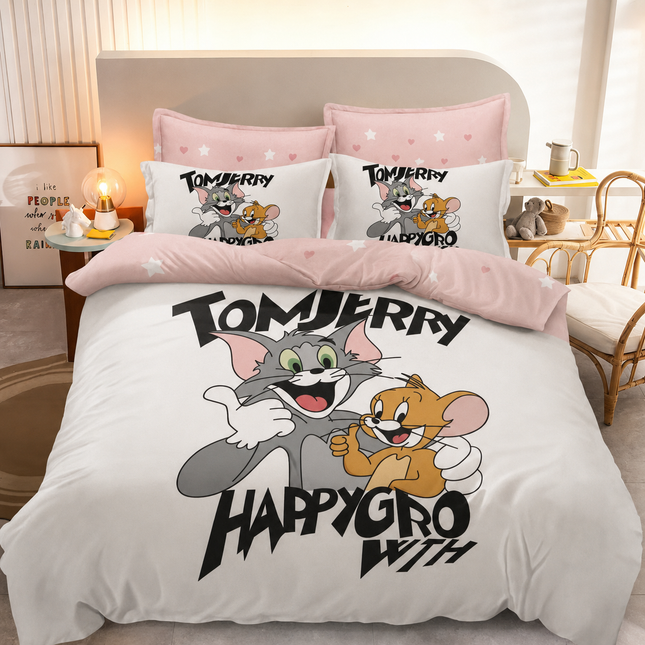 Lenjerie Bumbac tip Finet Premium Tom&Jerry sleep, Cod: TAH4