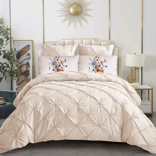 Lenjerie Luxury din Bumbac Soft Toch cu pliuri brodate 6 piese Cod: PBC5