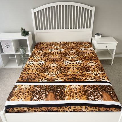 Cearșaf de pat cu elastic, frotir, 160 x 200 cm Animal Print