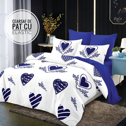 Lenjerie de pat din Finet 6 piese(cearșaf de pat cu elastic) Cod: FNF39
