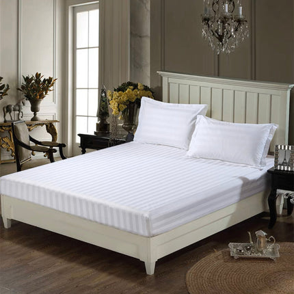 Cearceaf de pat cu elastic 160 x 200 cm Damasc Bumbac cu dunga de 1 cm PCP1