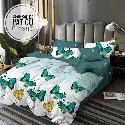 Lenjerie de pat din Finet 6 piese(cearșaf de pat cu elastic) Cod: FNF114