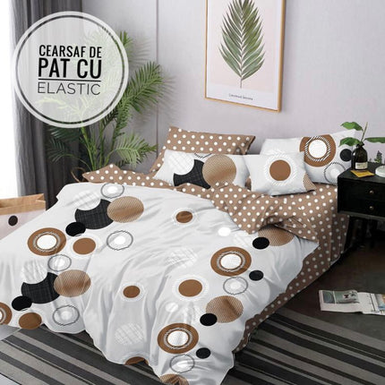 Lenjerie de pat din Finet 6 piese(cearșaf de pat cu elastic) Cod: FNF113