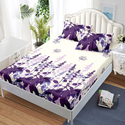 Husa de pat cu elastic din Bumbac Finet + 2 Fete de Perna, Veluxio Home, Pat 2 Persoane -Cod: DER32