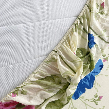 Cearșaf de pat cu elastic, frotir, 160 x 200 cm Flowers