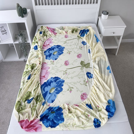 Cearșaf de pat cu elastic, frotir, 160 x 200 cm Flowers