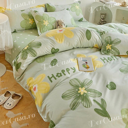 Lenjerie de pat Bumbac satinat SUPERIOR cu două fețe Cod: SK166
