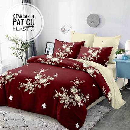 Lenjerie de pat din Finet 6 piese(cearșaf de pat cu elastic) Cod: FNF125