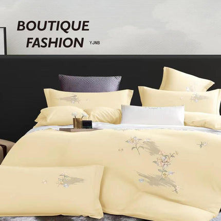 Lenjerie de Lux din Bumbac catifelat cu broderie 4 piese Cod: KH4