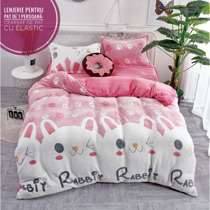 Lenjerie Cocolino pentru pat de 1 persoană(cearșaf de pat cu elastic) Cod: CW7
