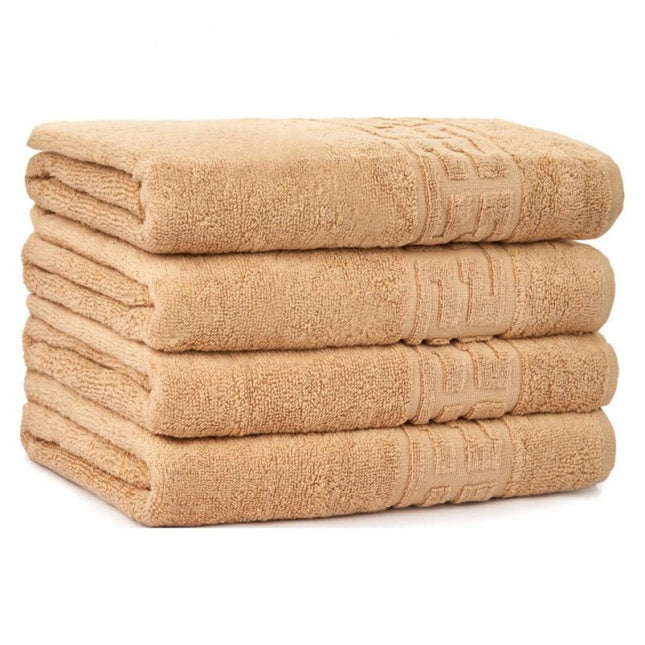 Set de 4 prosoape din bumbac 100% cu putere mare de absortie Crem închis– 50 x 90 cm Elegance