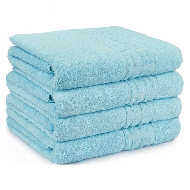 Set de 4 prosoape din bumbac 100% cu putere mare de absortie Albastru deschis– 50 x 90 cm Elegance