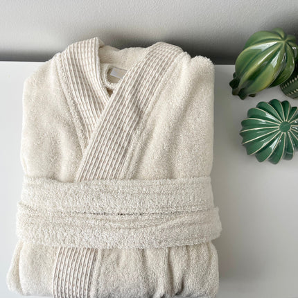 Halat de baie bumbac 100% super absorbant crem L/XL