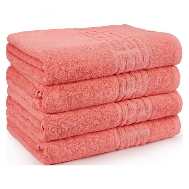 Set de 4 prosoape din bumbac 100% cu putere mare de absortie Somon– 50 x 90 cm Elegance