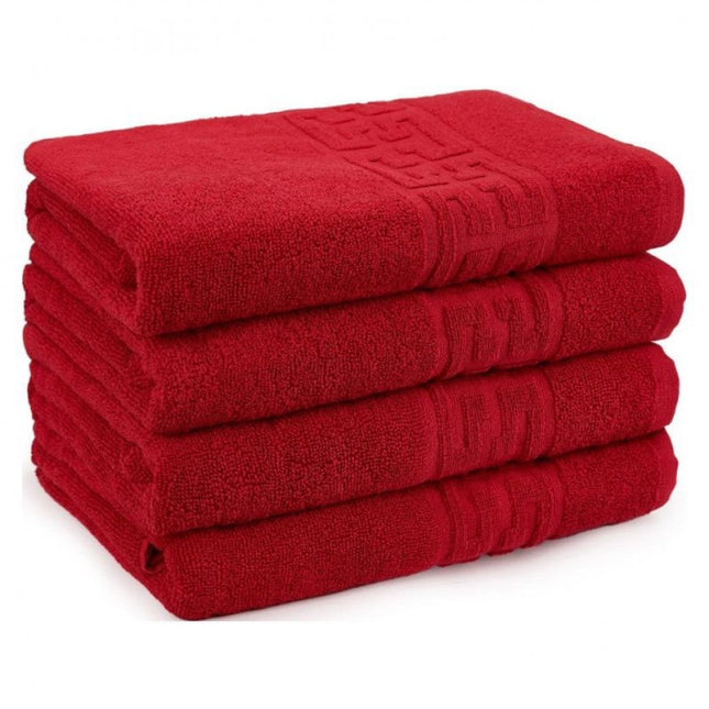 Set de 4 prosoape din bumbac 100% cu putere mare de absortie Rosii– 50 x 90 cm Elegance