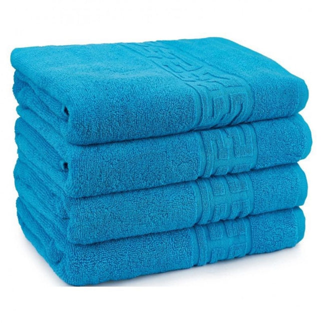 Set de 4 prosoape din bumbac 100% cu putere mare de absortie Turcoaz– 50 x 90 cm Elegance