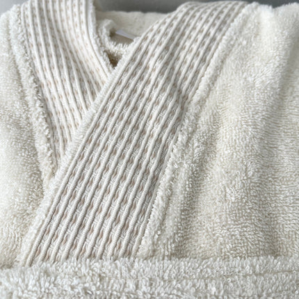Halat de baie bumbac 100% super absorbant crem L/XL