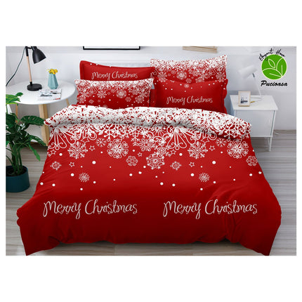 Lenjerie de pat cu motive de Craciun 6 piese Cod: CCH85