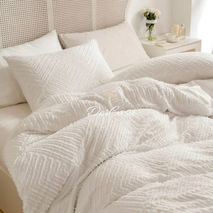 Lenjerie de pat eleganta 4 anotimpuri din broderie cu smocuri Cod: 4F16