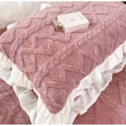 Lenjerie Deluxe groasă COCOLINO tip tricotaj cu volănașe din 4 piese Cod: CON2